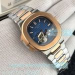 Fast Shipping Replica Patek Philippe Nautilus D-Blue Dial 2-Tone Rose Gold Watch